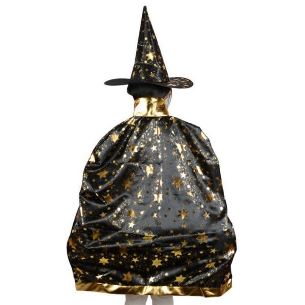 03706-children-halloween-costumes-witch-wizard-cloak-gown-robe-and-hat-cap-stars-fancy-cosplay