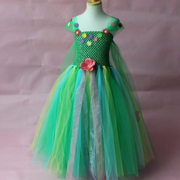 06906-girl-green-princess-flower-dresses-christmas-children-costume