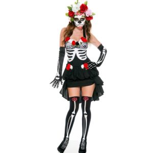 09901-skeleton-day-of-the-dead-costume-womens-sexy-sugar-skull-dia-flower-fairy-halloween-ghost-vampire-bride-fancy-dress