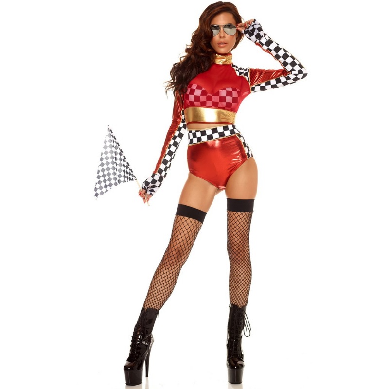 10301-black-and-red-2-color-high-waist-sexy-car-racing-costume-women-long-sleeve-sexy-racing-girl-topbrashortsbelt