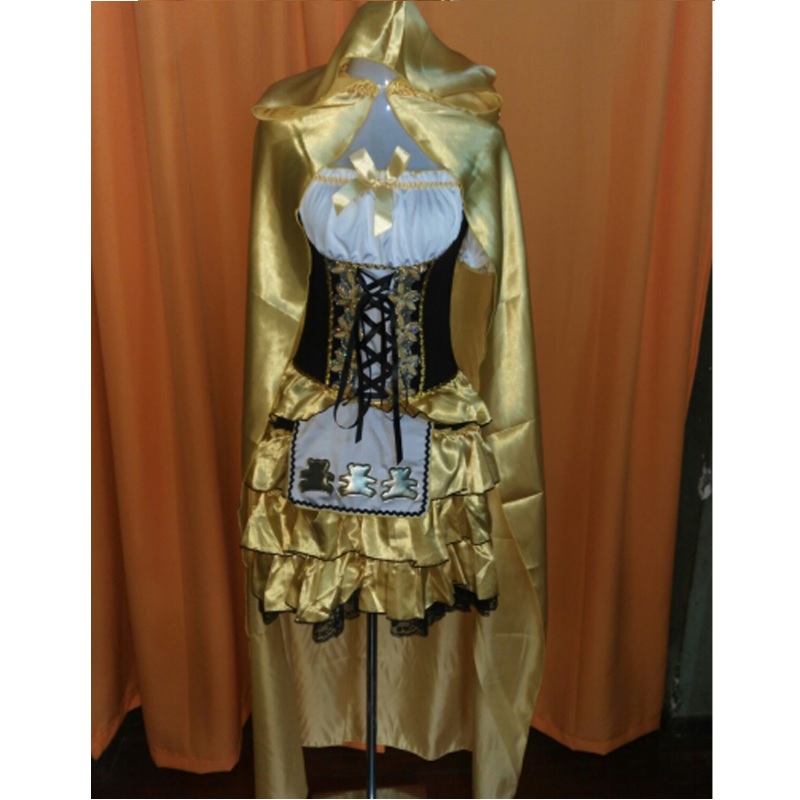 13905-halloween-costumes-women-ghost-party-role-playing-witch-cape-yellow-dress-gloves
