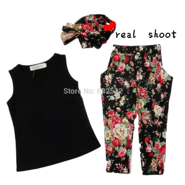 15102-summer-style-girls-fashion-floral-casual-suit-children-clothing-set-sleeveless-outfit-headband-new-kids-clothes-set