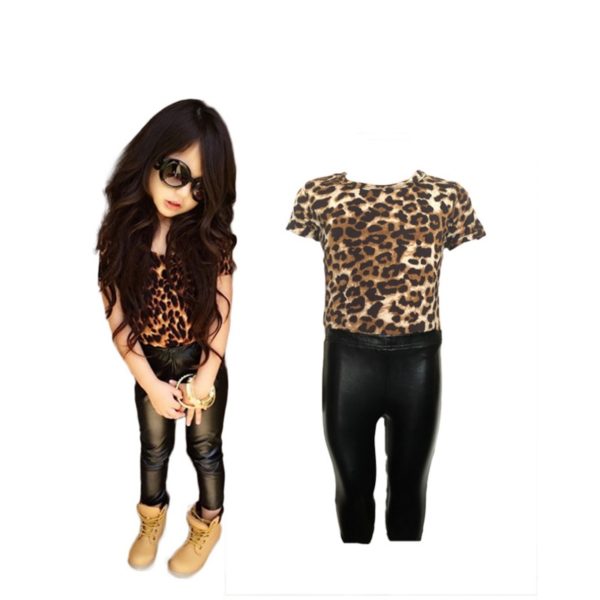 15601-kids-girls-clothes-set-Leopard-printed-T-shirt-PU-skinny-leather-pants-legging