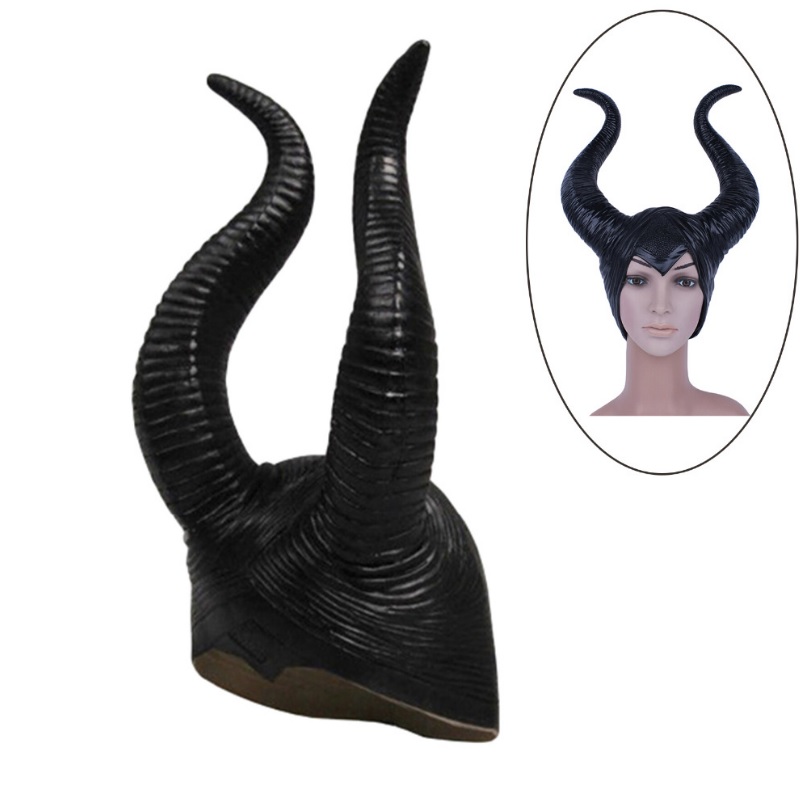 Genuine latex horns adult women halloween party costume jolie cosplay ...