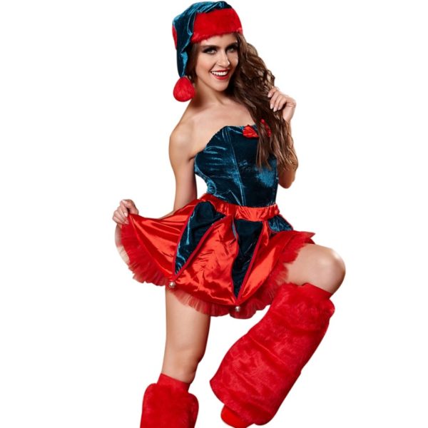 38905-women-christmas-halloween-costume-sleeveless-blue-and-red-girl-elf-dress