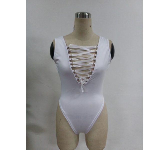 42005-women-bodysuit-plunge-deep-v-neck-lace-up-tie-front-stretch-playsuit-leotard-jumpsuit