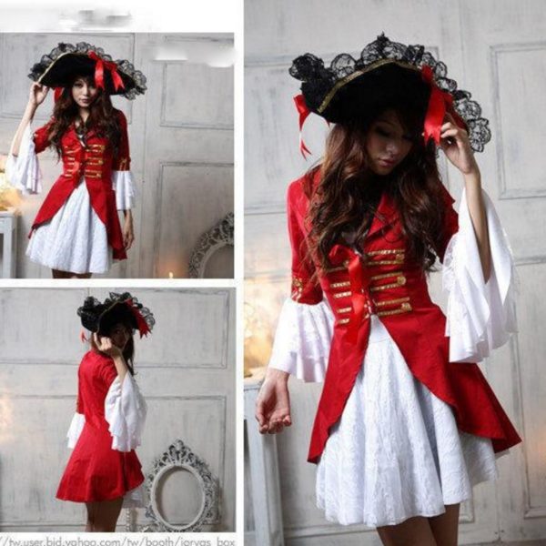 51002-halloween-costume-role-playing-pirates-of-the-caribbean-uniform-nightclub-red-cosplay