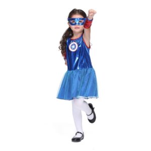 80901 Captain America girl version suits kids Superhero Avengers Cosplay Costume