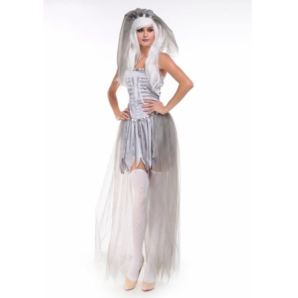 83801 Ghost Bride Lace Dress Sexy Gothic Manor Zombie Wedding Corpse Costume