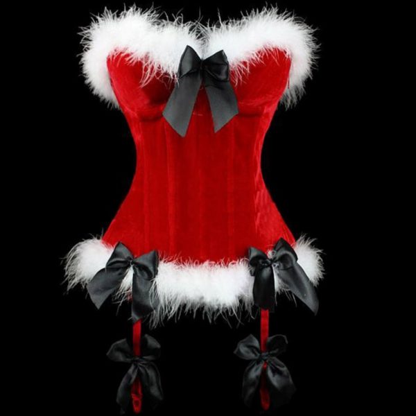 84302 Red Christmas Corset Top Sexy Ladies Santa Women Naughty Adult Christmas Costume