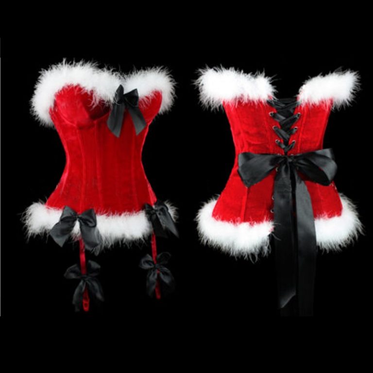 Red Christmas Corset Top Sexy Ladies Santa Women Naughty Adult Christmas Costume Party 