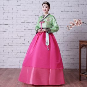 84401 Women Embroidered Korean Traditional Clothing Female Long Sleeve Hanbok Korean Court Hanbok Dress Stage Costume