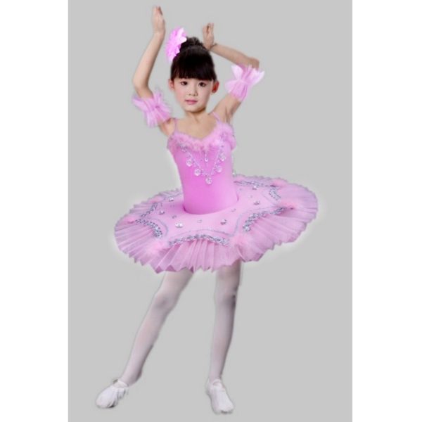 84503 Children Ballet Tutu Dance Skirt Professional Ballet Dancewear Dress For Girl Kids White Feather Swan Lake Princess Clothing