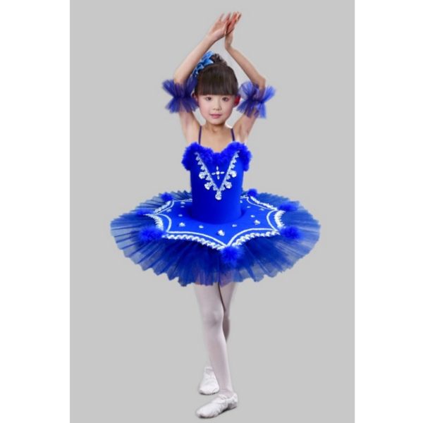 84504 Children Ballet Tutu Dance Skirt Professional Ballet Dancewear Dress For Girl Kids White Feather Swan Lake Princess Clothing