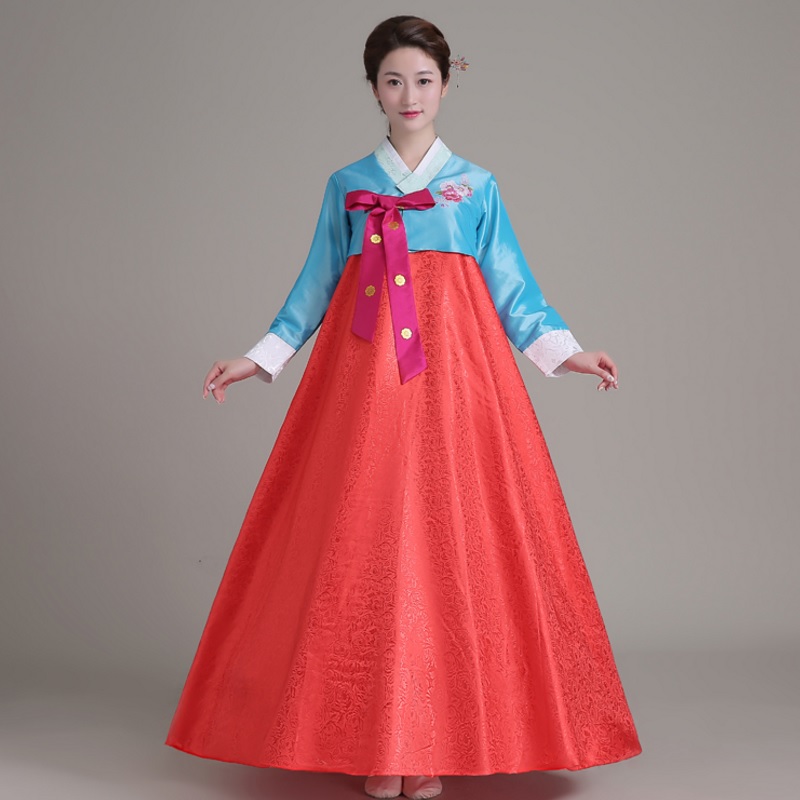 Women Korean Traditional Costume Long Sleeve Hanbok Korean Dress ...
