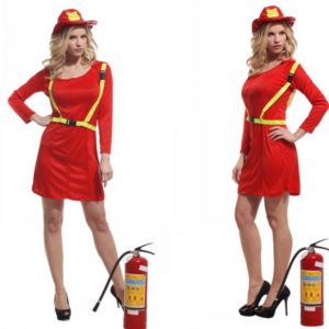 84801 Fireman Dress Up Female Halloween Truckman Costume