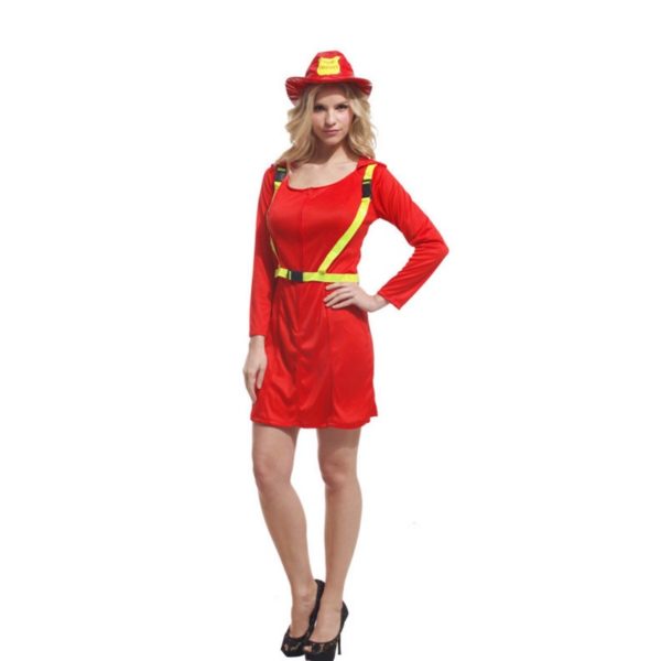 84802 Fireman Dress Up Female Halloween Truckman Costume
