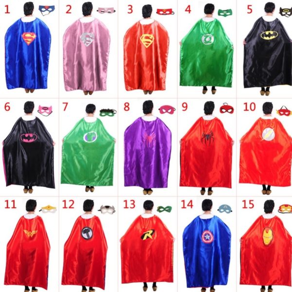 85606 Adult Superhero Capes and Masks Superman Capes Spiderman Batman Cape For Party Cosplay Costumes