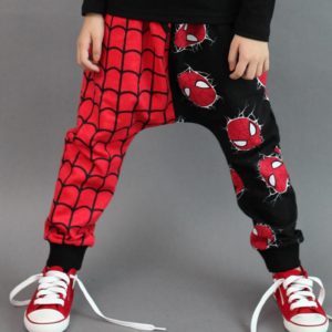 86301 Children Boys and Girls Casual Trousers Pants Spiderman Printing Cotton Harem Pants