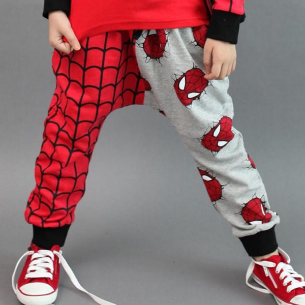 86302 Children Boys and Girls Casual Trousers Pants Spiderman Printing Cotton Harem Pants