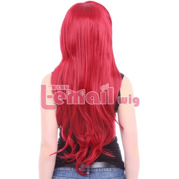 87404 70CM 2 Color Brown Red Women Long Wavy Synthetic Princess The Little Mermaid Ariel Wig Cosplay