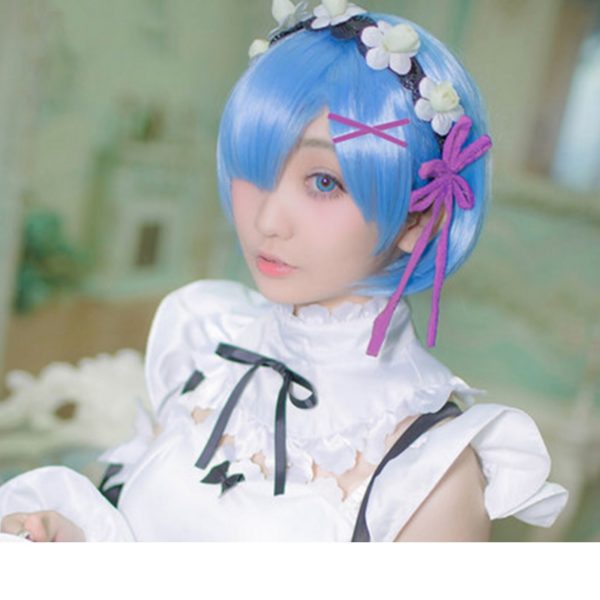 88202 Life in a different world from zero Rem Ram Cosplay Wigs