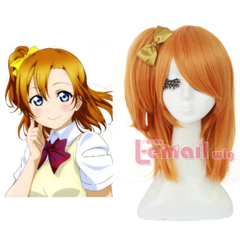 88402 Short Orange Synthetic Hair Anime Kousaka Honoka Love Live Wig Cosplay