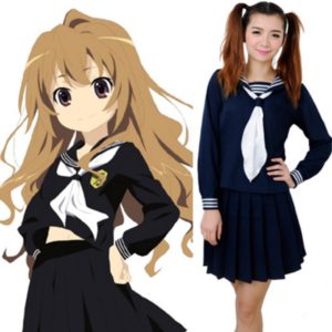 88801 Toradora Aisaka Taiga Cosplay Costume Anime School Uniform for Girls