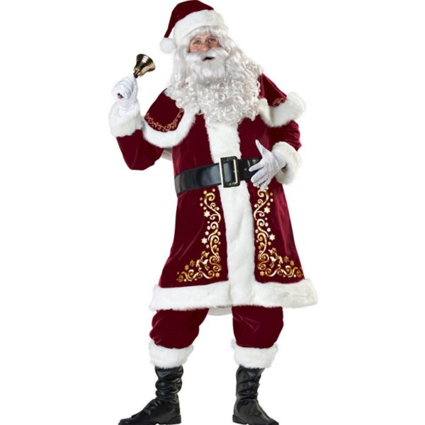 89201 Adults Red Christmas Clothes Santa Claus Costume