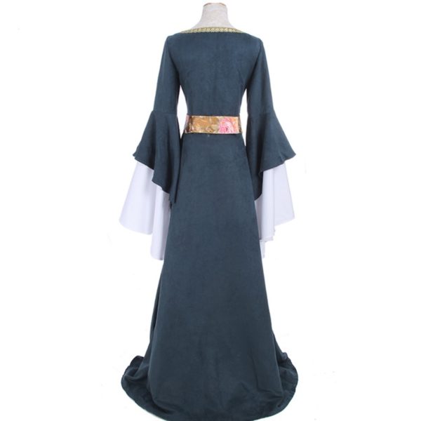 90003 Medieval Renaissance Long Dresses Suede Gothic Evening Dresses