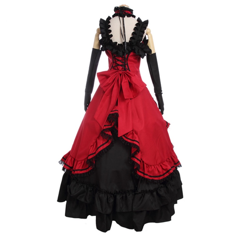 90302 Black Butler Ciel Cosplay Costume Women's Medieval Gothic Long Dresses Red Evening Dresses