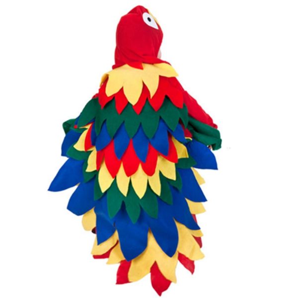 90602 Children Christmas Costume Colorful Red Parrots Jumpsuit Animals Birds Cosplay Costume