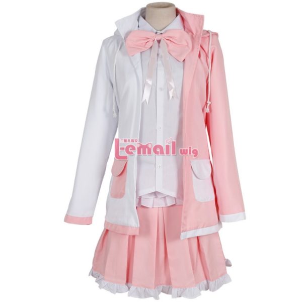 91402 Danganronpa Monomi Cosplay Costume Pink and White