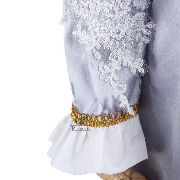 93805 Princess Puff Sleeve Long Dresses Satin Renaissance Medieval Gothic Lolita Retro Clothing Evening Dresses