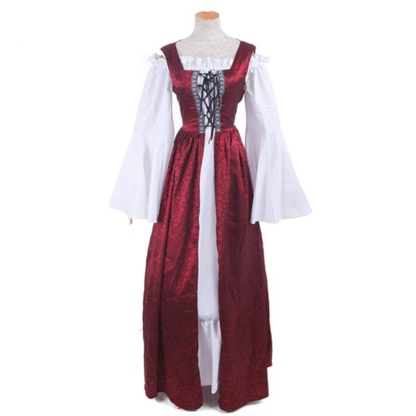 93901 Woman's Renaissance Medieval Gothic Red Long Dresses