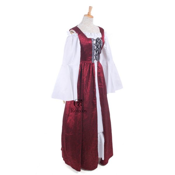 93902 Woman's Renaissance Medieval Gothic Red Long Dresses