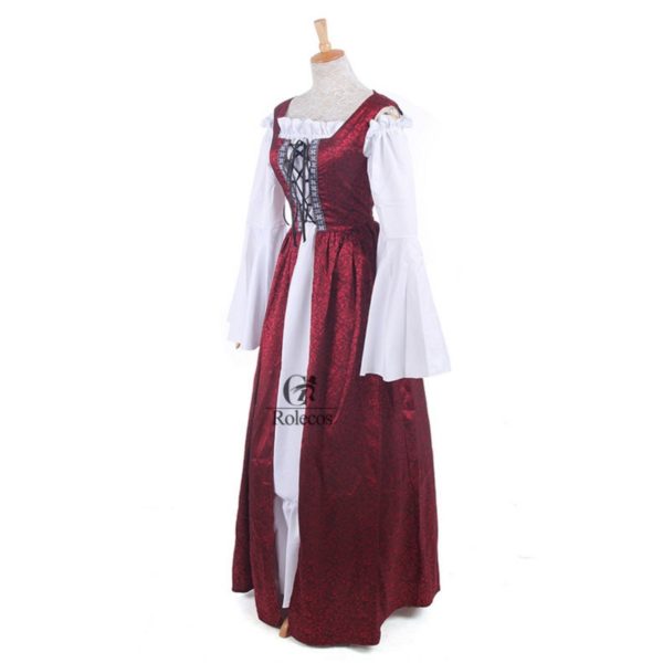 93903 Woman's Renaissance Medieval Gothic Red Long Dresses