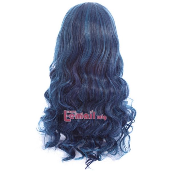 96104 Descendants Cosplay Wig Women Length Dark Blue Green Mixed Color Wigs