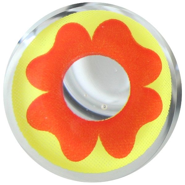 COSTUME COLOR LENS DUEBA COSPLAY LENS RED FLOWER YELLOW HALLOWEEN CONTACT LENS